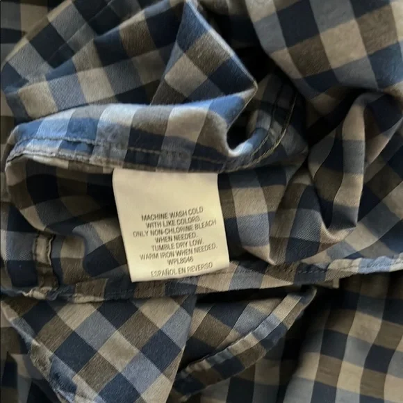 Checkered Blue and Grey Button-Up Shirt - Picture 10 of 15